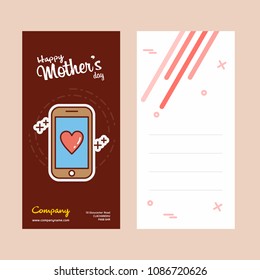 Mother's day card with smart phone logo and pink theme vector