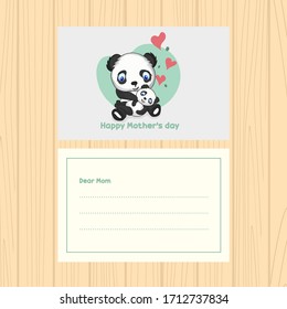  mothers day card vector panda 