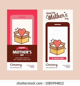 Mother's day card with women's  logo and pink theme vector