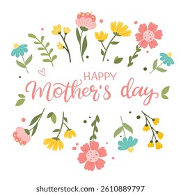 Mother's Day cards. Vector illustration with colors. Lettering for Mother's Day.