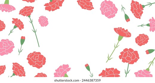 Marco de clavel del Día de la Madre (2:1)_Ilustración vectorial