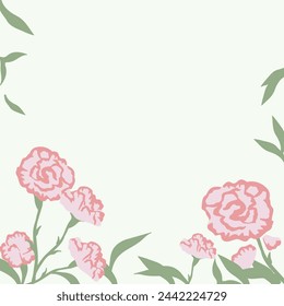 Mother's Day Carnation  frame Illustration