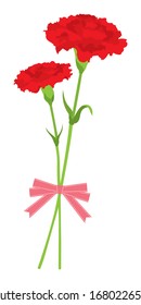 Vektorillustration zum Muttertag-Nelkengeschenk