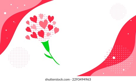Mother's Day  carnation heart symbol vector background illustration material