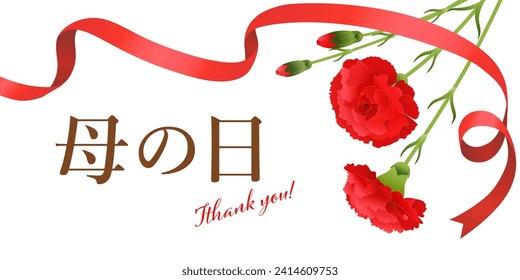 Mother's Day carnation image banner (2:1)（母の日＝Mother's Day ）