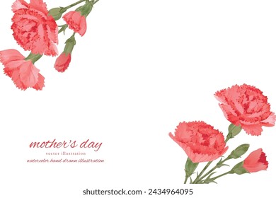 Mother's Day carnation material set painted in watercolor