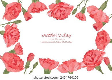 Mother's Day carnation material set painted in watercolor