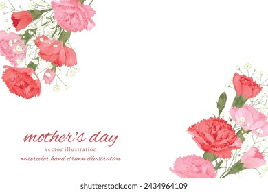 Mother's Day carnation material set painted in watercolor