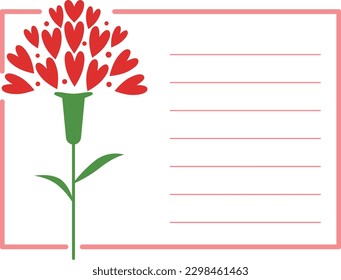 Mother's Day carnation message card_with line