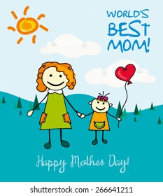 Mothers Day Cartoon Card