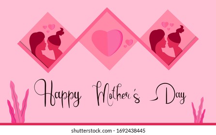 Mother's Day celebrates motherhood and the contribution of mothers in society. Second Sunday of May International Mother's Day. Concept Mother's Day Vector Background.