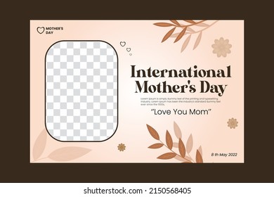 Mother's day celebration banner suitable for social media posts 3d with space for the image