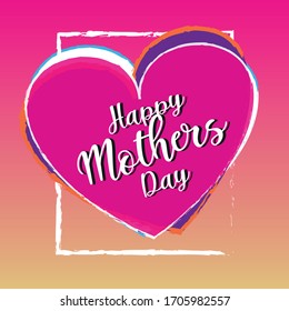 Mother's day celebration card design. Flowers and heart background template.