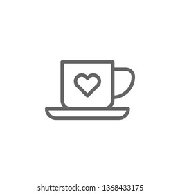 mothers day coffee cup outline icon. Element of mothers day illustration icon. Signs and symbols can be used for web, logo, mobile app, UI, UX on white background