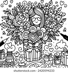 Mothers day coloring extravaganza featuring blooms and flowers