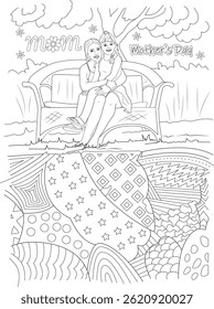Mother's Day Coloring Page Illustration