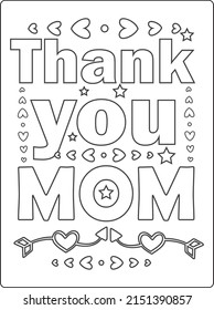 Mothers Day Coloring Pages Children Cute Stock Vector (Royalty Free ...