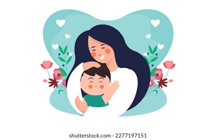 mothers day concept art mother holding her child lovely with abstract background