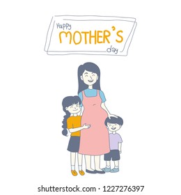Mother's day concept  design of vector. doodle art style.