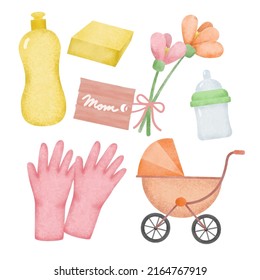 Mother's Day concept. An element woman set for graphic designers to use in artwork, Publications and websites