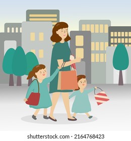 Mother's Day concept expresses the love and bond between mother and child. It is important for every country in the world. Vector element for greeting card and artwork design 