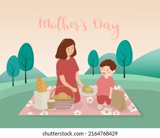 Mother's Day concept expresses the love and bond between mother and child. It is important for every country in the world. Vector element for greeting card and artwork design 