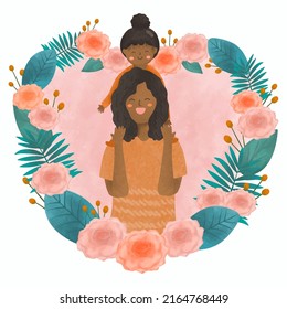 Mother's Day concept expresses the love and bond between mother and child. It is important for every country in the world. Vector element for greeting card and artwork design 