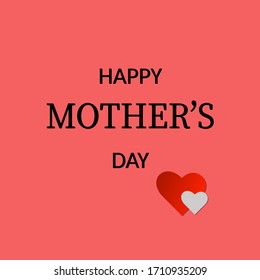 Mother's day congratulation postcard nice gift. On red background. 