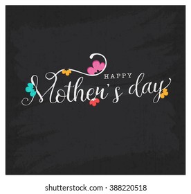 Mother's Day Design Element for Greeting Cards in Vintage Style on Chalkboard