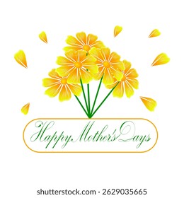 Mother's Day design with flowers and white background