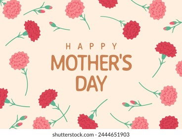 Mother's Day design frame with carnations