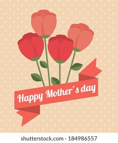 Mother's day design over beige background, vector illustration