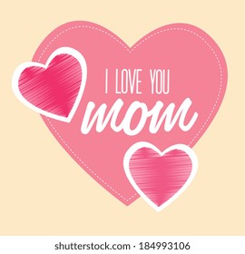 Mother's day design over beige background, vector illustration