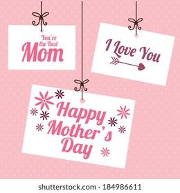 Mother's day design over pink background, vector illustration