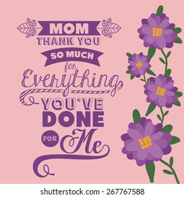 Mothers day design over pink background, vector illustration