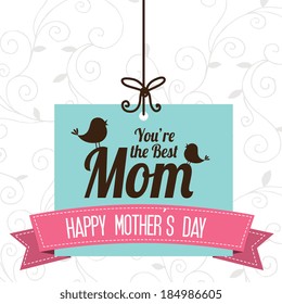 Mother's day design over white background, vector illustration