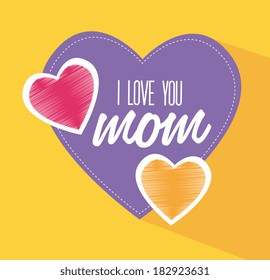 Mothers day design over yellow background, vector illustration