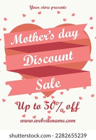 Mother's day discount sale flyer poster social media post design