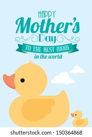 mother's day ducky template vector/illustration