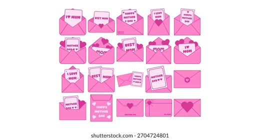 Mother's Day Envelope Illustration Bundle