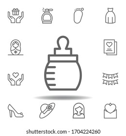 mothers day feeding bottle outline icon. set of mothers day illustration icon. Signs and symbols can be used for web, logo, mobile app, UI, UX on white background
