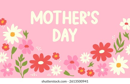 Mother's Day festive horizontal floral banner