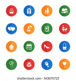 Mothers day  flat icons for media