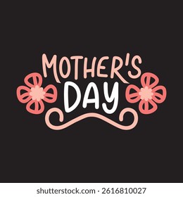 Mother's Day Floral Black vector art