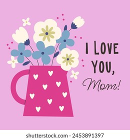 Mother's Day Floral Card Vector Illustration