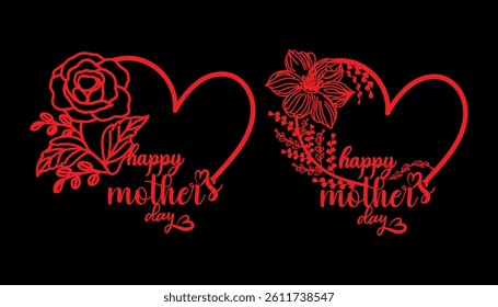 Mother's Day Floral Heart Gift Card Bundle with text.