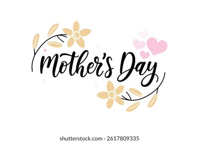 Mother's Day Floral Hearts Script
