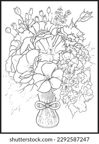 Mothers Day Flower Bouquet Coloring page