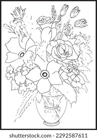 Mothers Day Flower Bouquet Coloring page