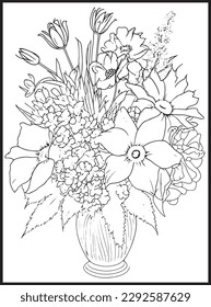 Mothers Day Flower Bouquet Coloring page